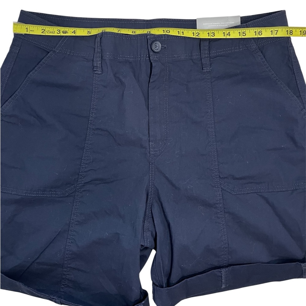 Chicos Navy Casual Blue Poplin Shorts Size 14 (Chicos size 2.5) New with Tags - Picture 5 of 7